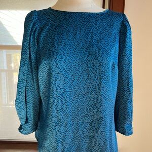 Banana Republic Teal Patterned Blouse
